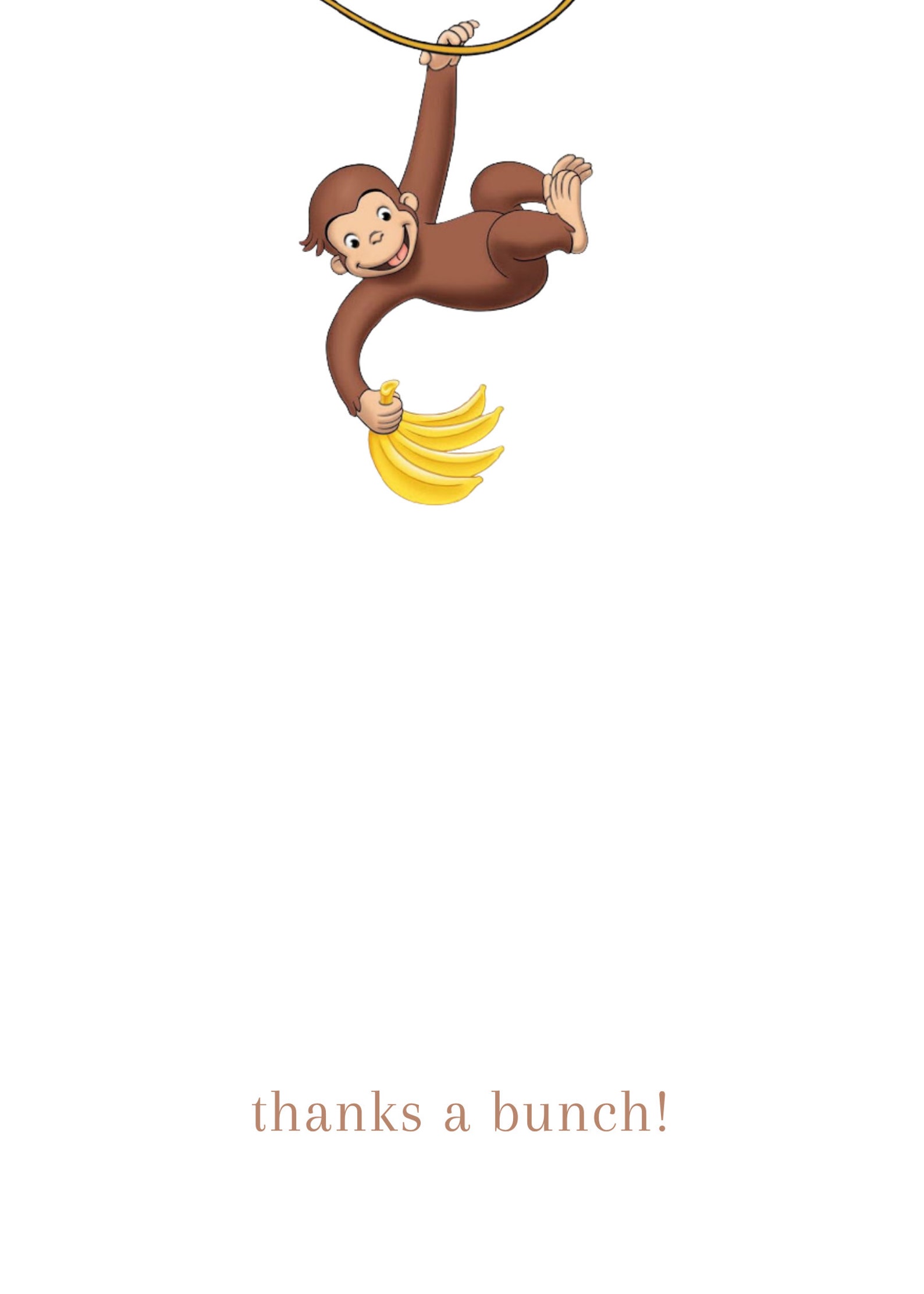 Curious George Birthday, Curious George Printable Thank You Card ...