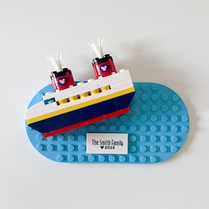 Disney Cruise Line Ship made of Lego® bricks, GLOWS IN DARK, Cruise Reveal, Fish Extender, Stocking, Custom Disney gift, Pixie dust
