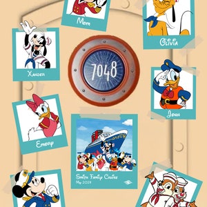 Large Disney Cruise Door Magnet Captain Mickey Minnie Donald Daisy Pluto Door Magnet Polaroid Personalized Custom Disney Door Magnet
