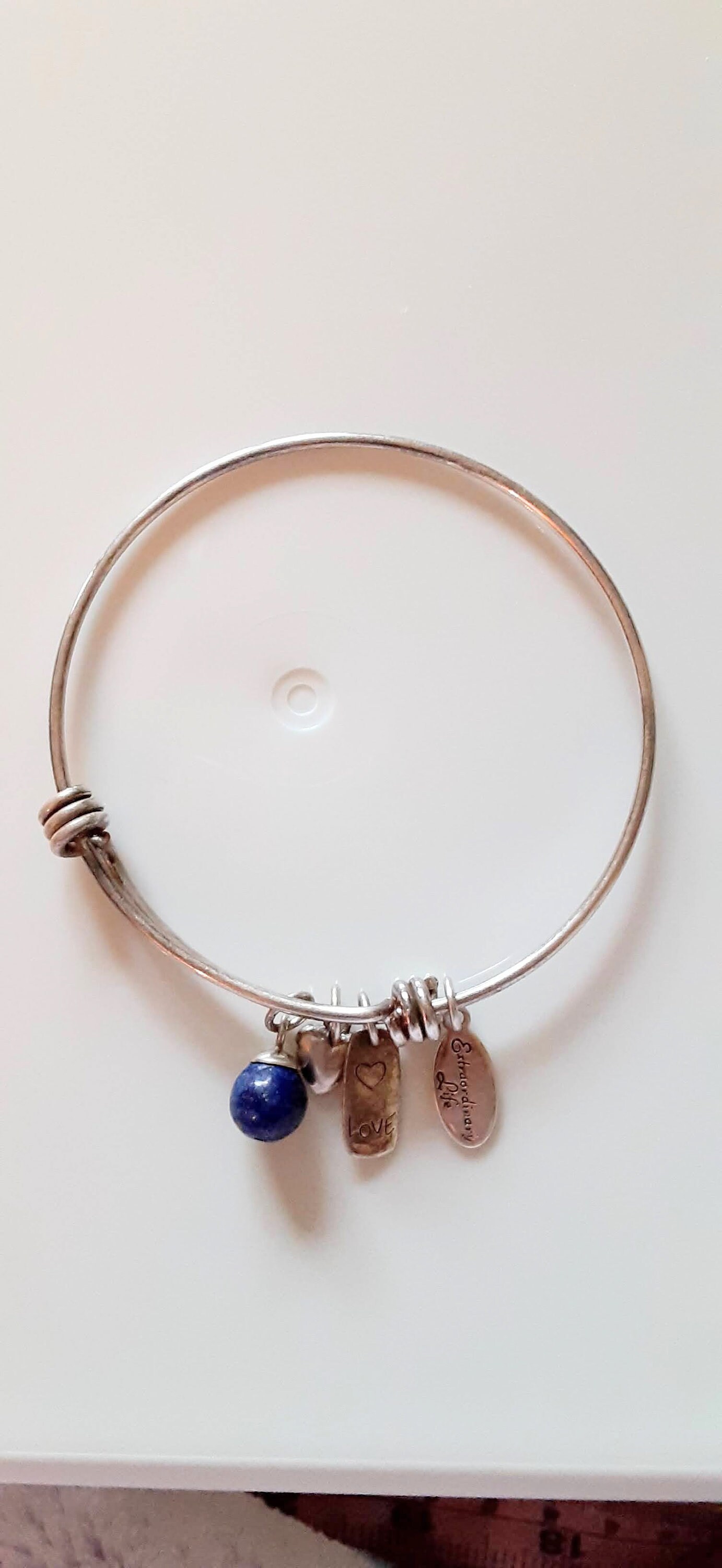 Sterling wire charm bracelet sterling charm station wire Etsy