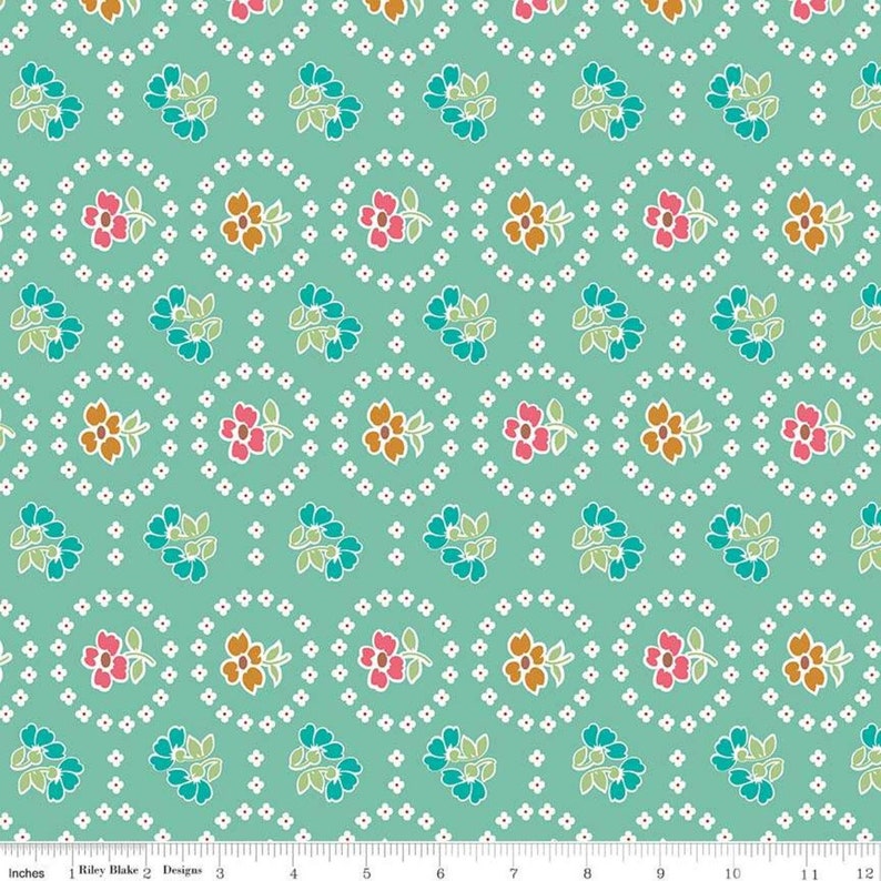 Granny Chic by Lori Holt of Bee in my Bonnet for Riley Blake Designs C8518-TEAL