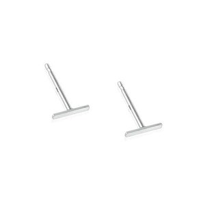 Real 14K Solid Gold Tiny Line Bar Stud Earrings for Women & Girls - Hypoallergenic for Sensitive Ears, Small  Minimalist Jewelry for Gifts