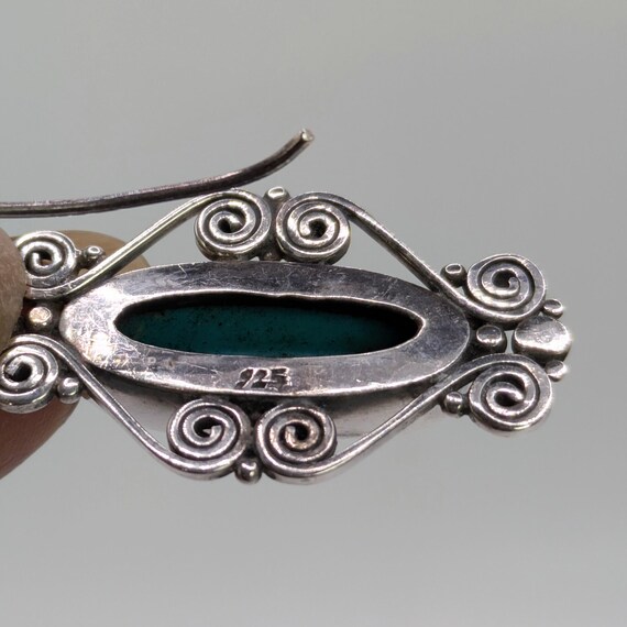 Turquoise Silver Drop Earrings, Statement Jewelry - image 5