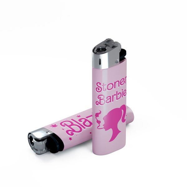 Cute Stoner Girl Pink Lighter