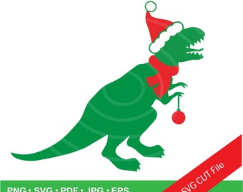 Download Christmas T Rex Svg Etsy