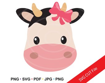 Cute Cow SVG. Cricut Silhouette Cut Files. PNG. DXF. Cartoon - Etsy Canada