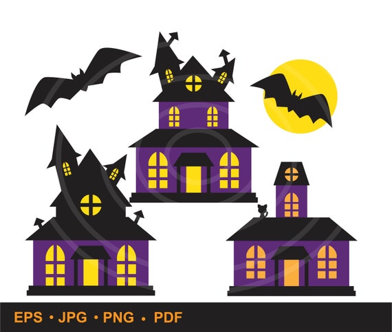 INSTANT Download Haunted House Clip Art 1 Personal And Etsy Il 570xN.2585737275 E8su