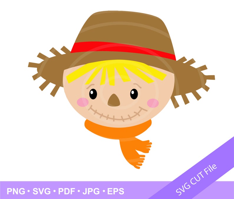 INSTANT Download. Scarecrow face clip art image. Personal and commercial use. image 1