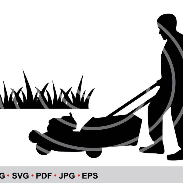 INSTANT Download. Lawn mower (silhouette) clip art 2. Personal and commercial use.