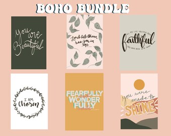 Boho Encouraging Christian Mirror Prints - 4x6