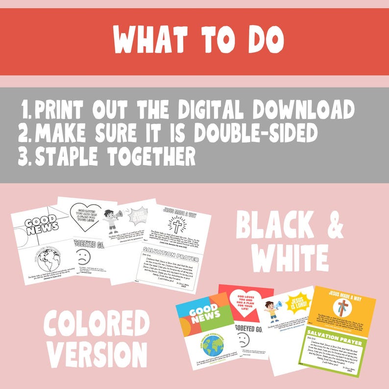 Printable Gospel Book for Kids: Salvation Lesson, Kids Ministry - Etsy