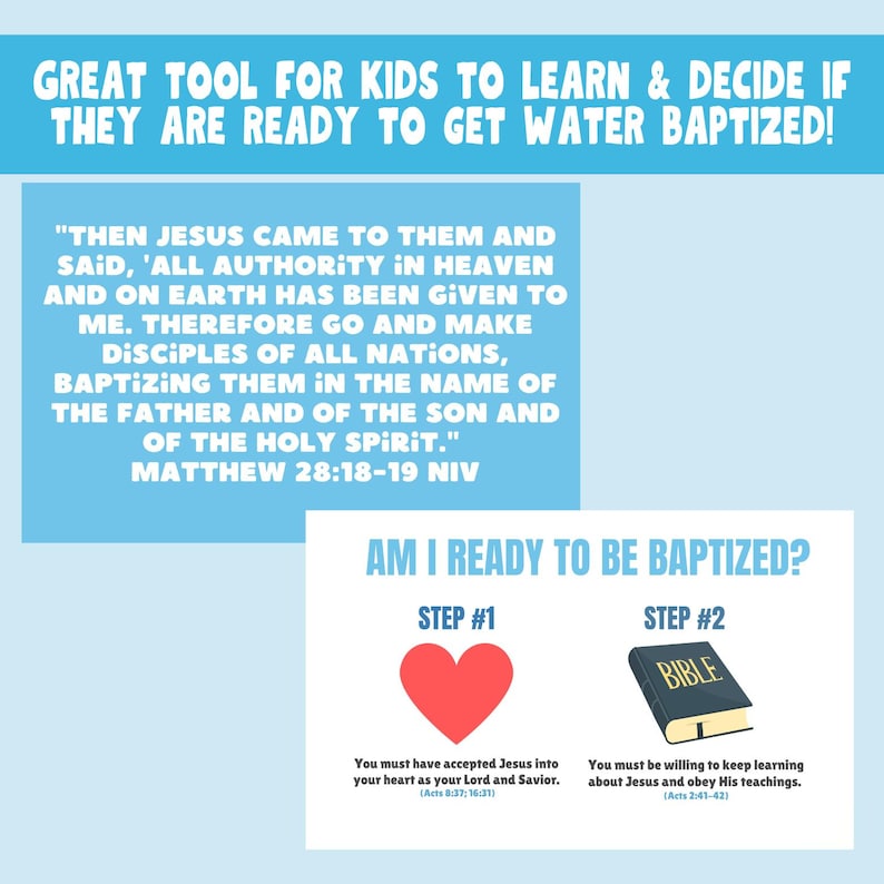 Water Baptism for Kids Printable Book: Christian Teaching Resource ...