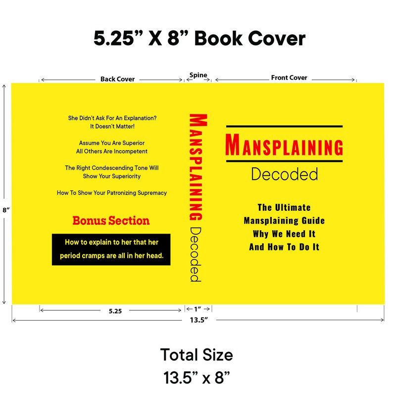 Funny Gag Gift Book Cover Mansplaining Decoded Humorous Book Cover to