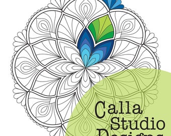 Página para colorear para adultos Mandala. Página para colorear descargable digital instantánea inspirada en Boho.