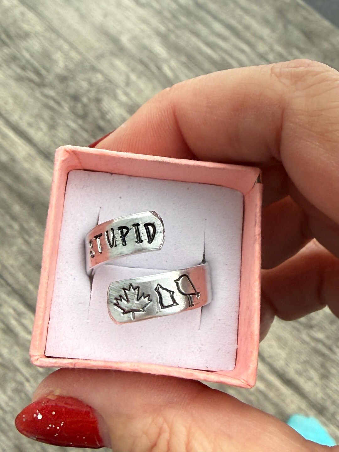 Stupid Canadian Wolf Bird, Heated Rivalry Ring - Etsy