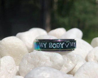 My Body My Choice Spinner Ring | Women&#39;s rights | Roe vs wade | Women empowerment