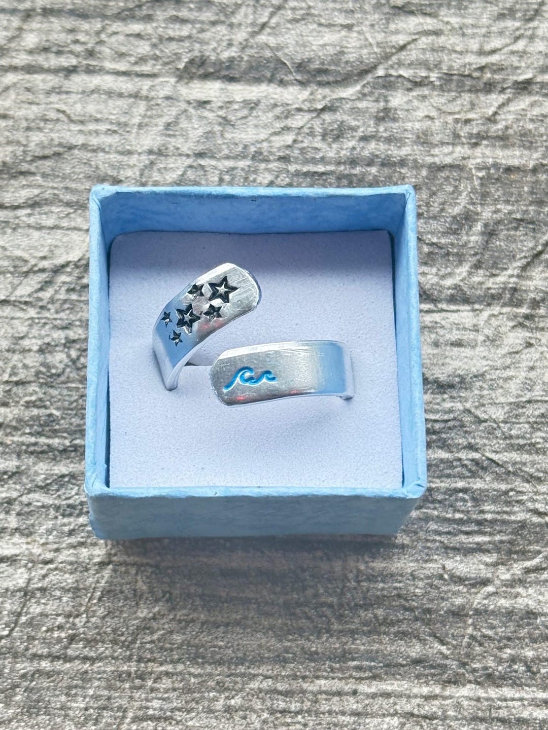 Blue Wave Ring - Etsy