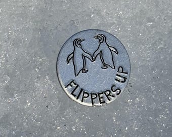 Flippers Up pin or keychain | Penguins Against Trump | Heard Island and McDonald Islands | Tariffs