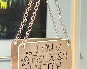 I am a badass bitch mirror charm