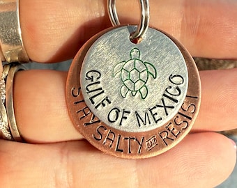 Gulf of Mexico | Stay Salty and Resist keychain | Anti Trump