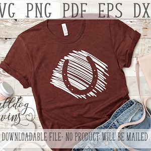 Horseshoe SVG, Scribble Clipart, Farmhouse Clip Art, Equestrian Cut File, Horse PNG, Equine DXF, Pony Eps, Silhouette File For Cricut, Craft