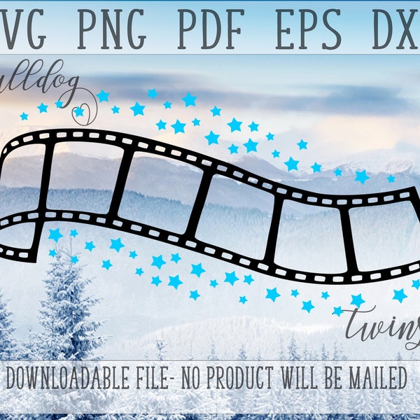Film Reel SVG, Star Studded Clipart, DIY Photo Frame, Movie Clip Cut File, Files For Cricut, Vinyl Cutter, Movie Reel PNG, Picture Frame Dxf