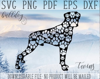 Boxer Mandala SVG, Dog Paw Cut File, Boxer Shirt Design, Puppy Decal, Fun Dog PNG, Cameo, Cricut, Kids Shirt, Dog Lover Gift Idea, SVG, Dxf