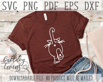 Funny Cat SVG, Cats Butt Clip Art, Meow PNG, Walking Cat DXF, Kitty Butt Funny Clipart, Files For Cricut, Cameo Cut File, Kittens, Rearend