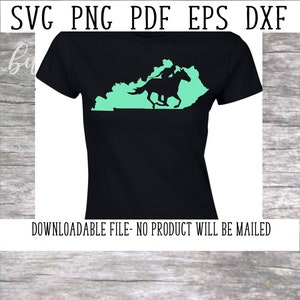 Kentucky State SVG, volbloed ontwerp, race paard gesneden bestand, Paardensport PNG, Running Horse, Amerikaanse staat, KY bluegrass, Ottb, paardenrennen DXF
