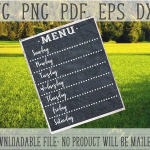 Menu Board Stencil SVG, Classic Style DIY Decor, Chalkboard Menu PNG, Rustic Cut File, Country Style, Wood Sign Stencil, Licence commerciale