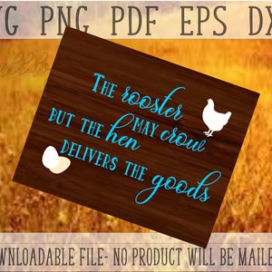 De Haan kan Crow SVG, de kip levert PNG, kip gesneden bestand, boerderij clipart, stencil voor houten borden, bestanden voor Cricut, cameo ambachten, DIY