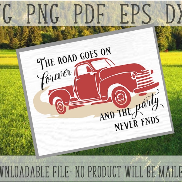 Red Truck SVG, Wood Sign Stencil, Country Quotes, Rustic DIY Decor, Dirt Roads PNG, Old Pickup Dxf, Southern Decor, Htv Design, Cutting File