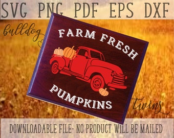 Camión de calabaza SVG, viejo archivo de corte de camión rústico, decoración de Halloween, clipart de recogida rústica, camisa de Halloween, plantilla de signo de madera, calcomanía de bricolaje, cricut