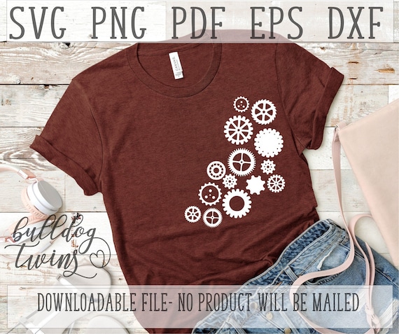 Gear SVG Set, Motorcycle Cogs, Bicycle Cut File, Bike Clipart, Gears PNG, Motorbike Clip Art, Motocross Shirt DIY, Pulley, Bike Chain, Wheel