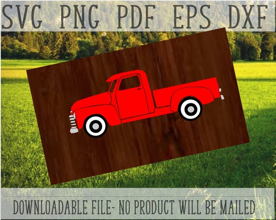 Basic Red Truck SVG, Old Rustic Pickup Cut File, Seasonal Truck Clipart, 53 Chevy Stepside, Old Chevrolet Pick Up, Farm Truck, Old Rig, PNG