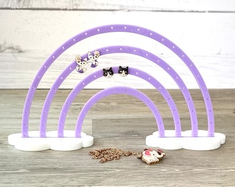 Rainbow Acrylic Earring Stand: Jewelry Organizer, Stud Holder