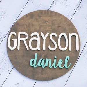 3D Wooden Nursery Name Sign: Custom Baby Room Decor