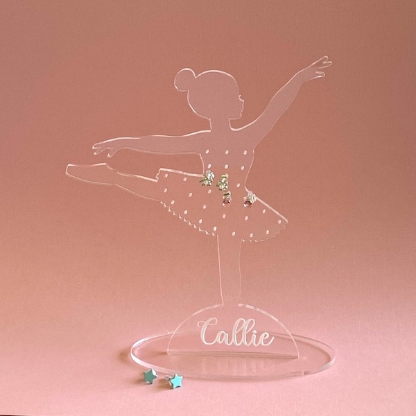 Ballerina Earring Stand, Personalized Earring Holder, Ballet Stud Holder, Jewelry Organizer, Little Girl Earring Holder, Dancer Stand