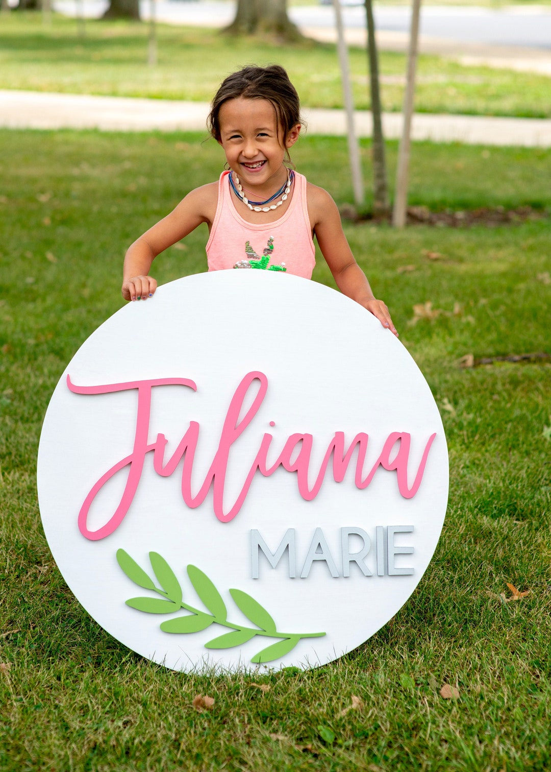 Round 3D Wooden Nursery Name Sign, Custom Name Sign,custom Baby Sign ...