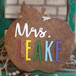 Teacher appreciation name sign, teacher appreciation gift, apple teacher, personalized teacher gift, teacher desk sign, teacher gifts