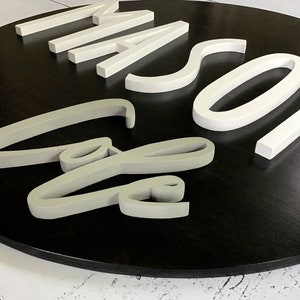 Round Wood Name Sign: Custom Nursery Decor