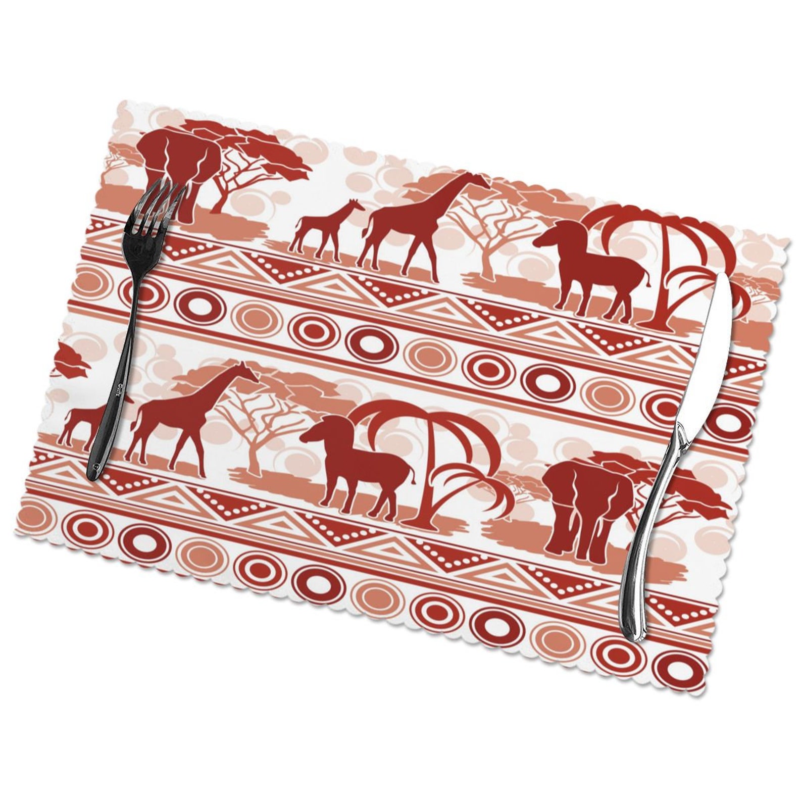 6 PCS Placemat African Style Fabric Table Mats Tableware Etsy