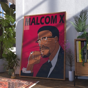 Malcolm X Poster – Bold Inspirational Black History Art Print
