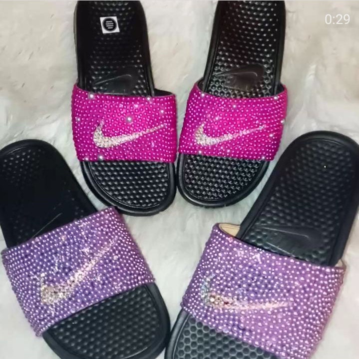 bling nike slides
