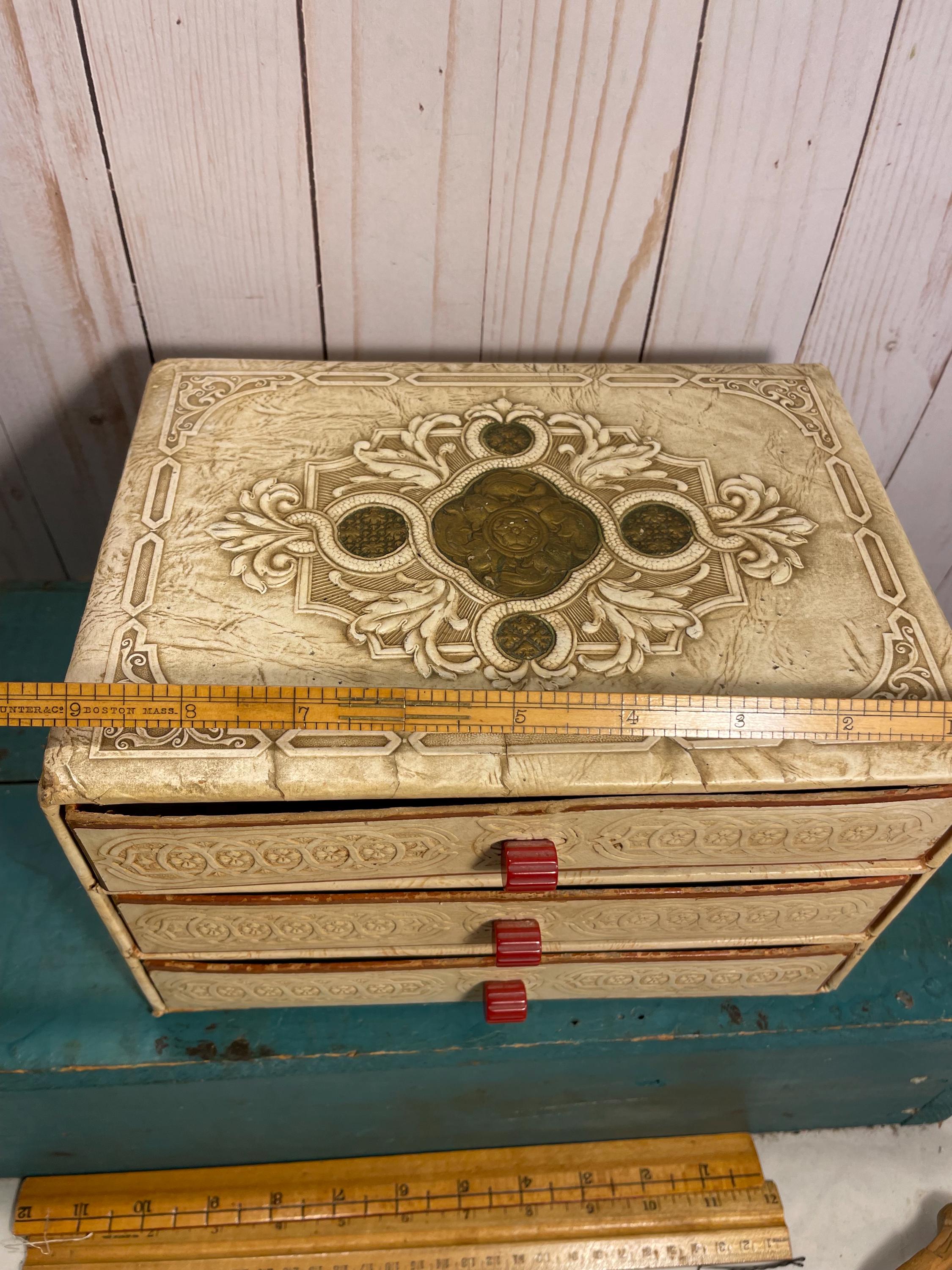Antique Handkerchief Box, Vintage Vanity, Bedroom Storage, Jewelry Box ...
