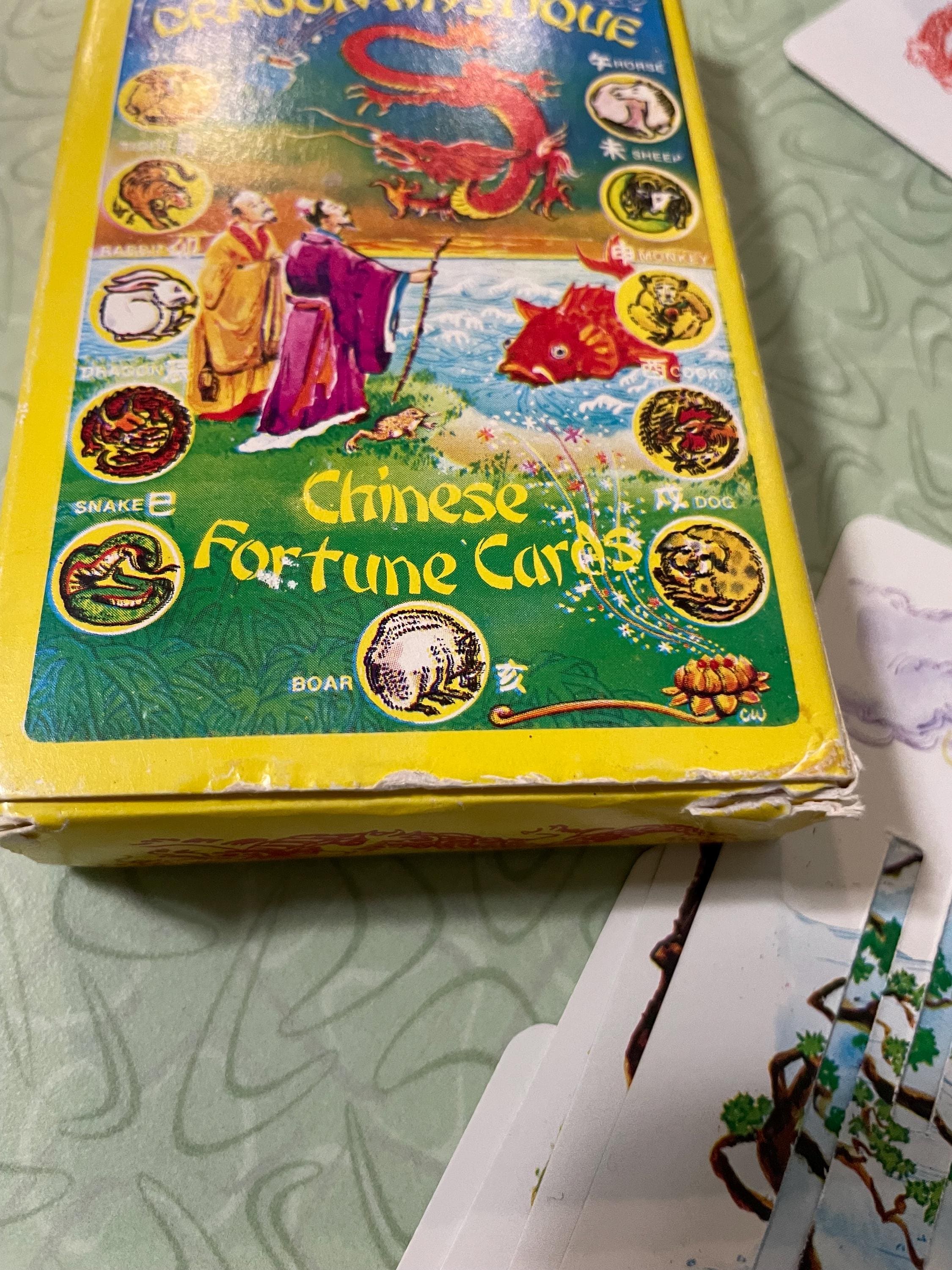 Dragon Mystic Fortune Cards, Vintage Chinese Cards, Fortune