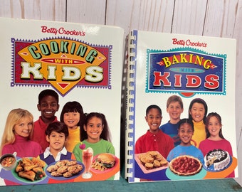 Vintage cookbooks, Betty Crocker Boys and Girls, retro midcentury fun, family cooking, home school, learn to cook