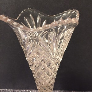Antique pressed glass,bud vase, Victorian glass, vintage vase,U S Glass, Pineapple and Fans #1, EAPG, wedding, housewarming, flowers