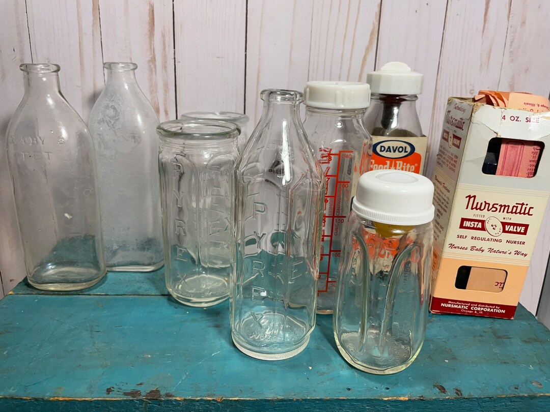 Vintage Glass Baby Bottles Pieces and Parts, Midwife, Nursery , Buyers