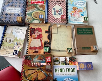 Vintage regional cookbooks, spiral bound, locally recipes, New England, Nova Scotia, local grown, farmhouse kitchen, retro recipes